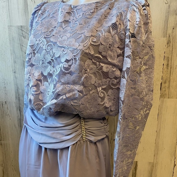 Vintage 70s powder blue gown - Picture 2 of 10